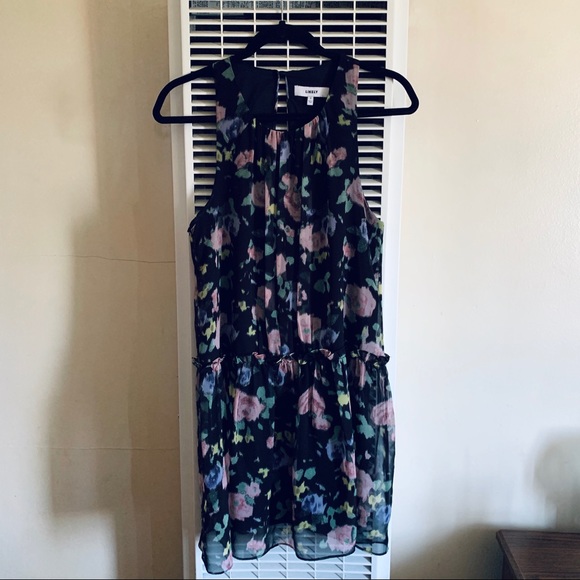 Likely Floral Chiffon Overlay Sleeveless Dress - Picture 3 of 5
